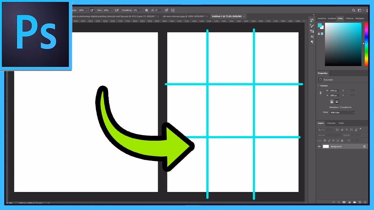 How do I automatically add guides in Photoshop?