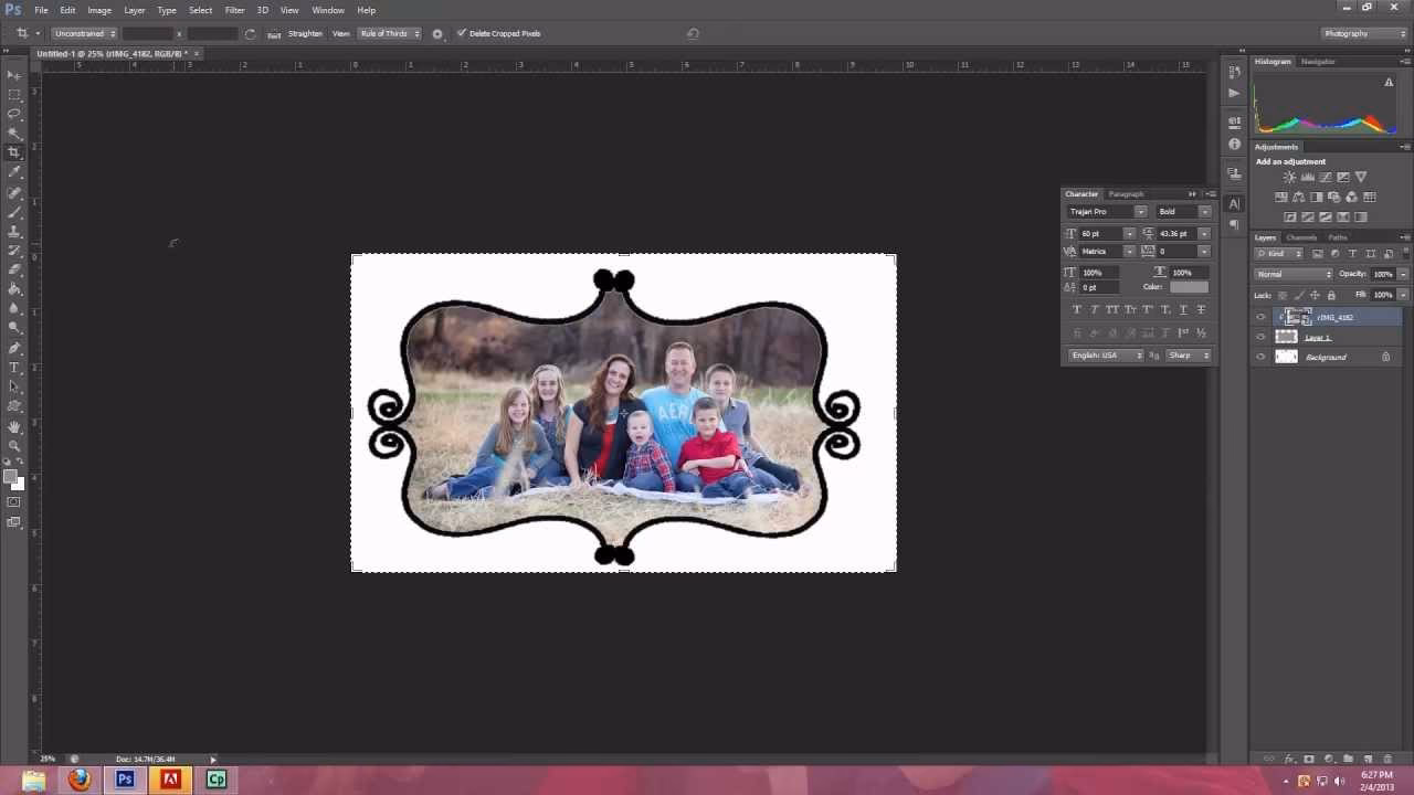 How to put a frame in Photoshop?