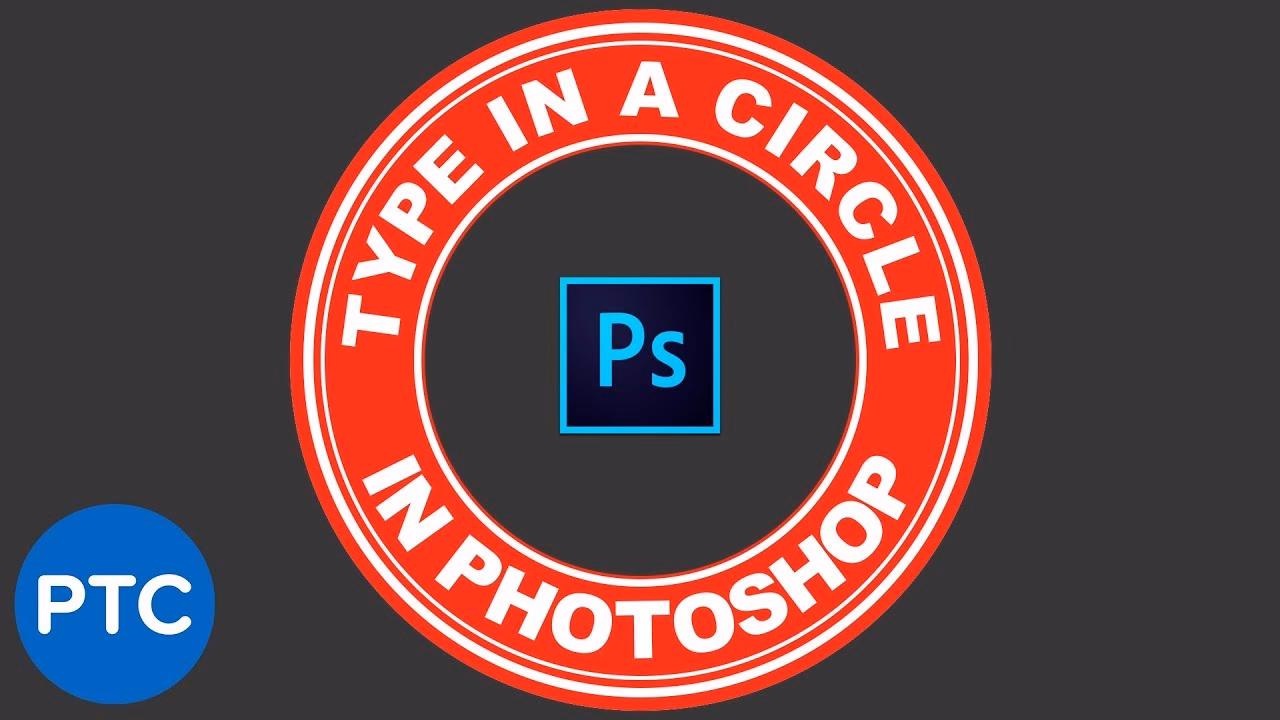 How do you put text on the inner circle in Photoshop?