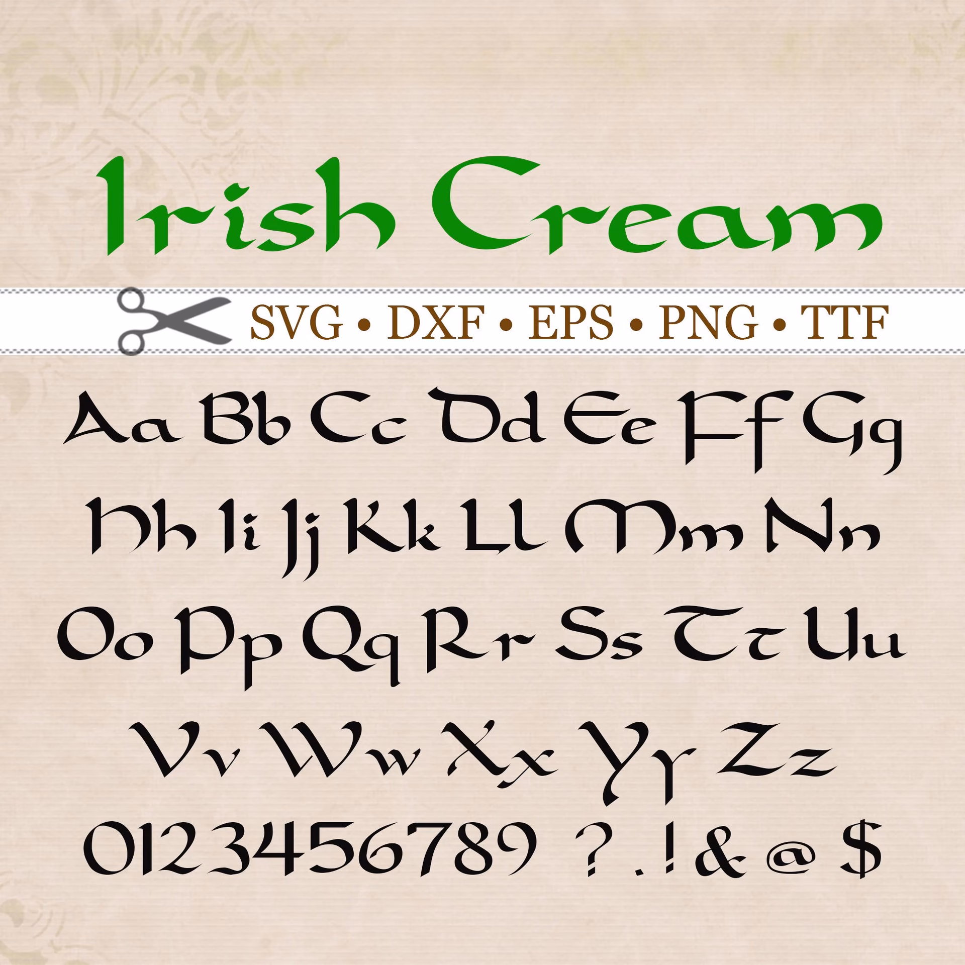 What is the Irish font called?