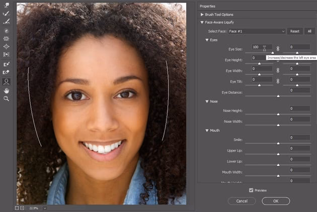 How do you get the liquify effect on Photoshop?