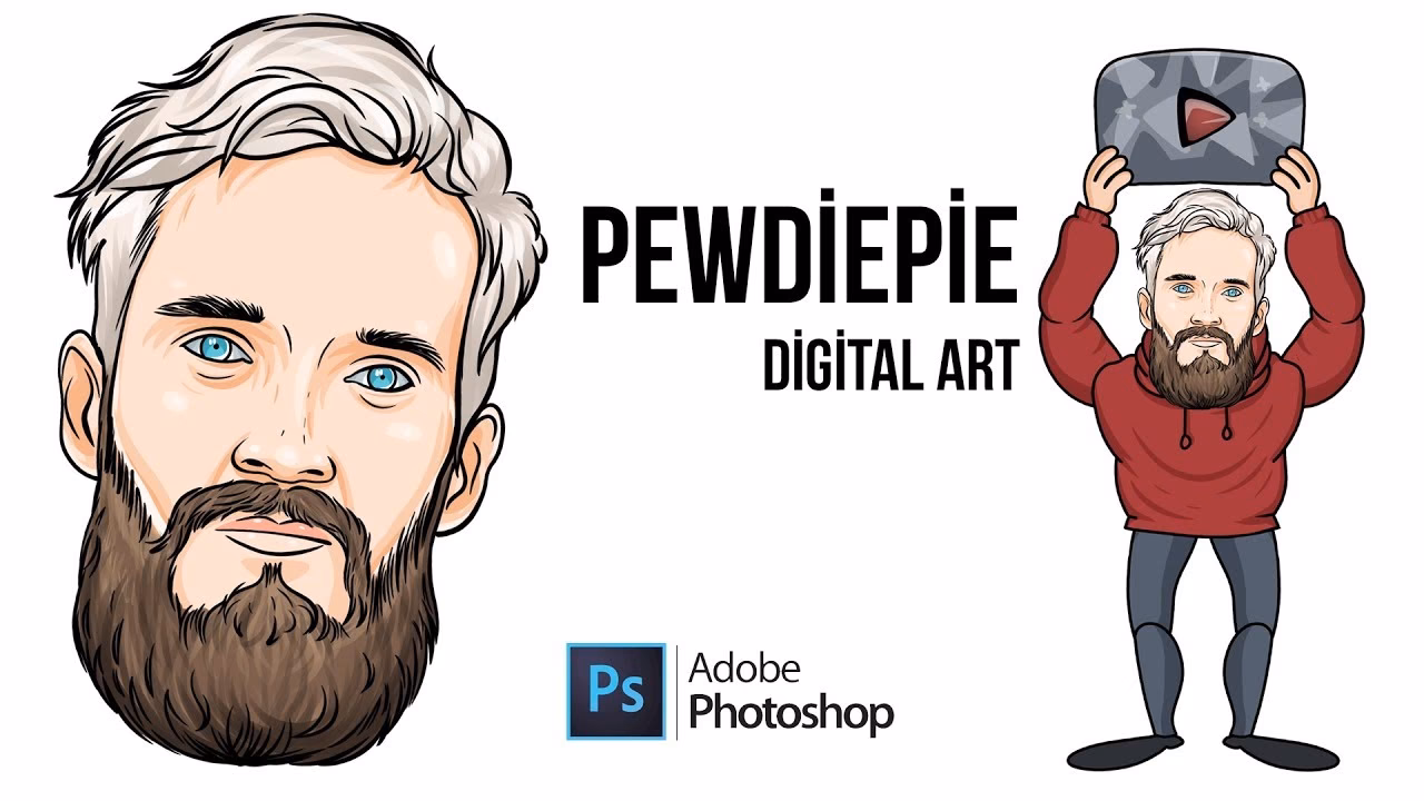 How long did PewDiePie draw every day?