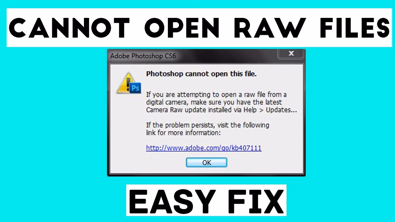 Why is my CR2 file not opening in Photoshop?