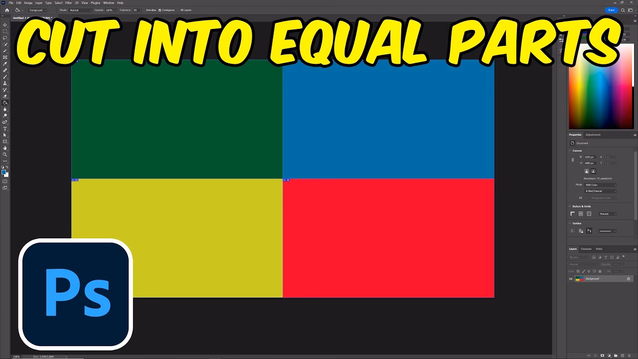 How do you split an image into pieces in Photoshop?