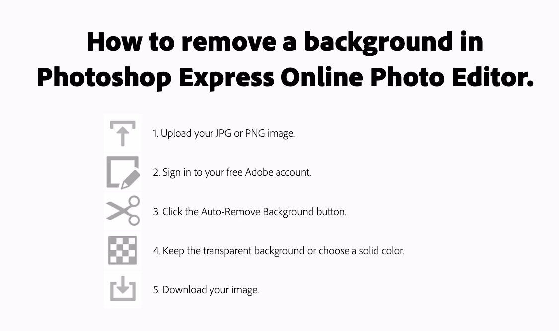How do I remove a background in Photoshop Express?