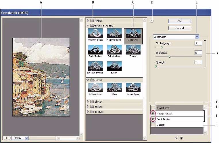 How to remove Filter gallery effect in Photoshop?