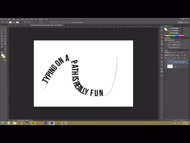 How do you make a layer follow a path in Photoshop?
