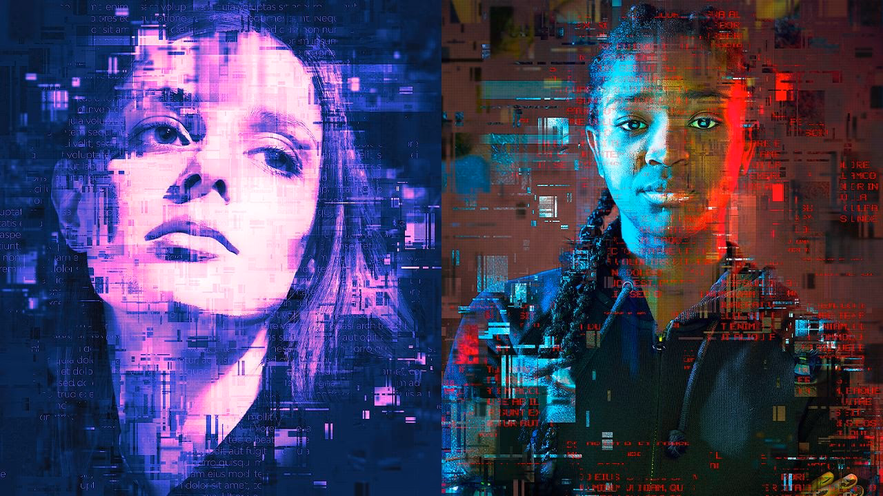 What is the VHS glitch effect in Photoshop action?