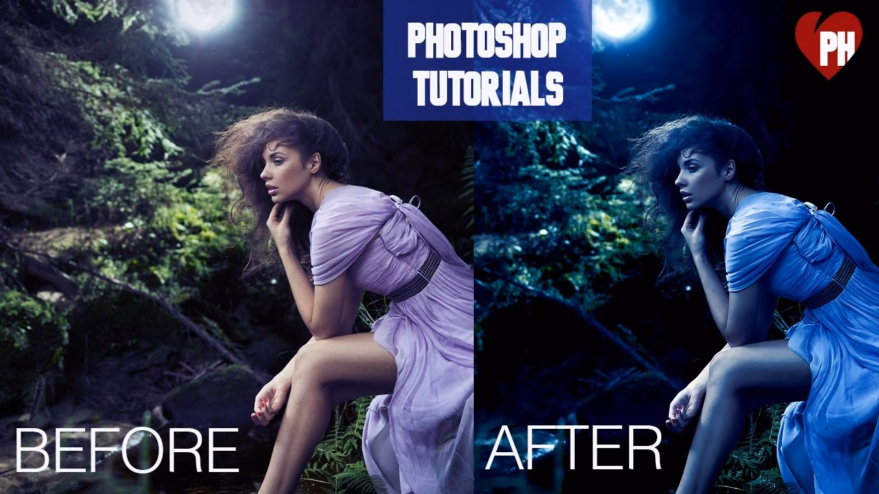 How do you do the night effect in Photoshop?