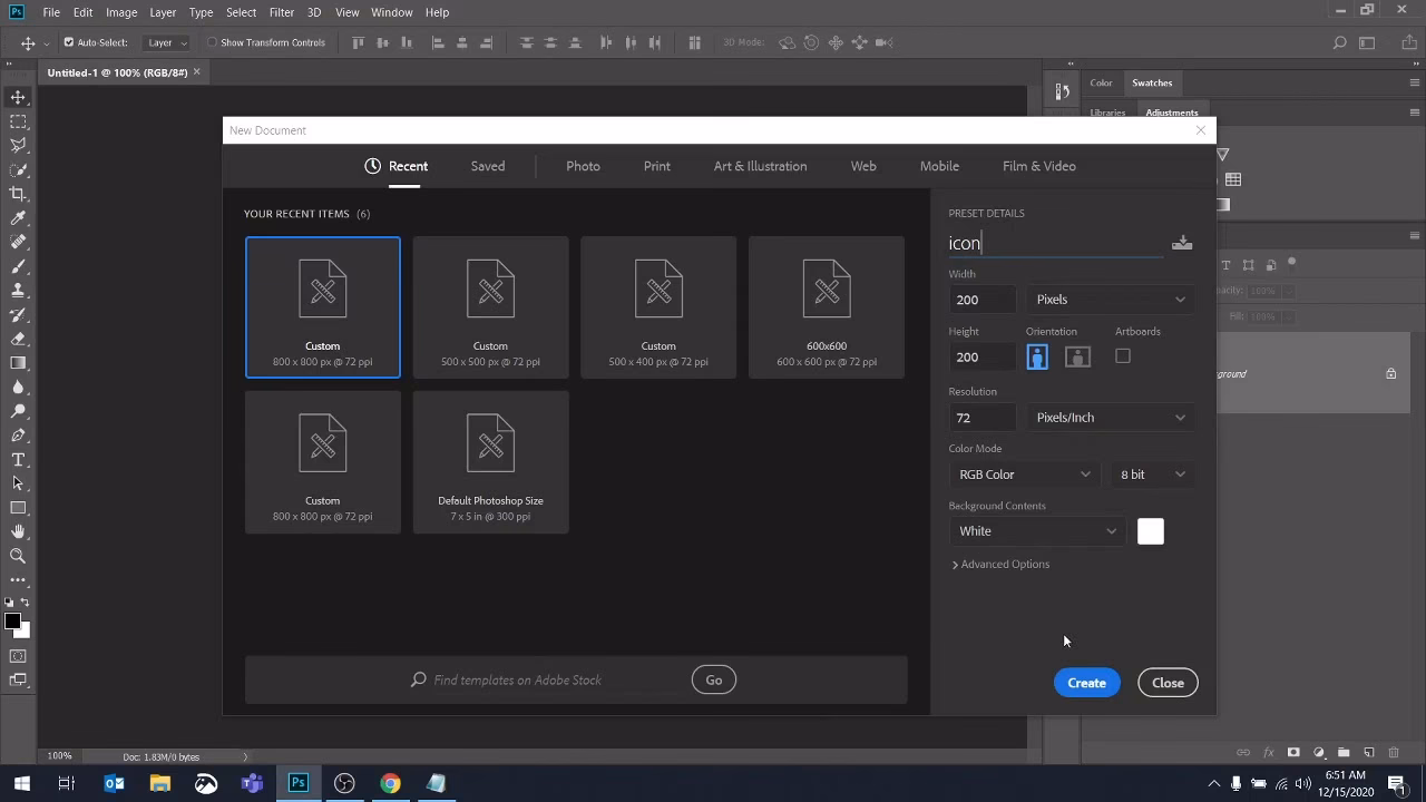 How do I change the page layout in Photoshop?