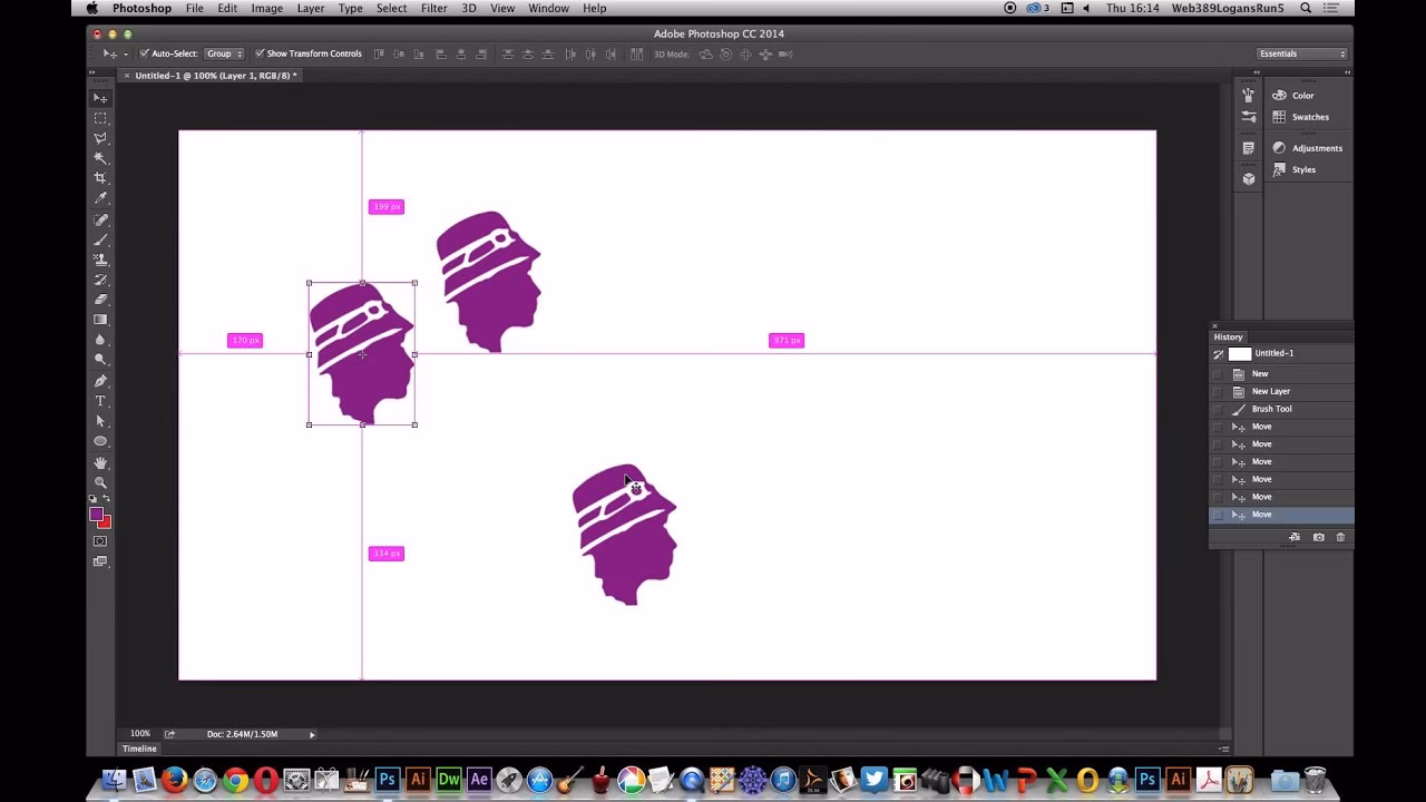 How to use smart guide in Photoshop?