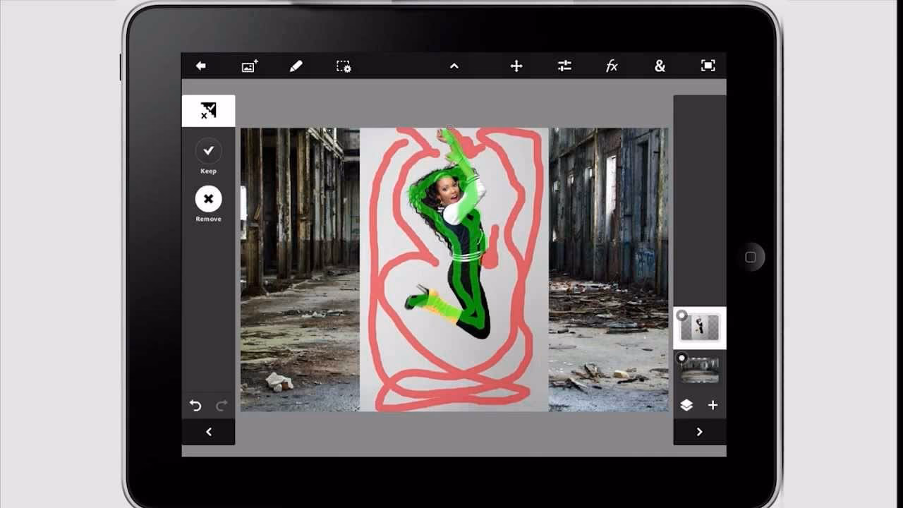 What is the touch shortcut for Photoshop on iPad?