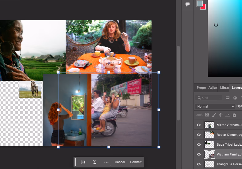 How do I auto align two photos in Photoshop?