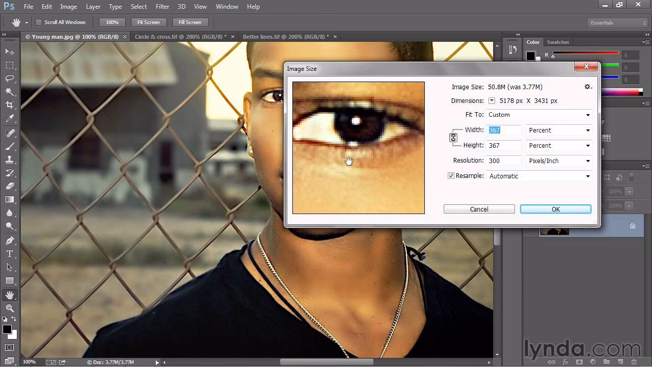 What is upsampling in Photoshop?