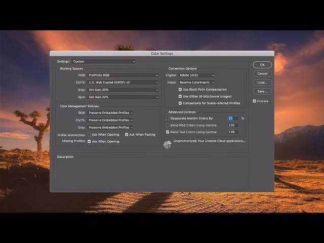 What color space to work in Photoshop?