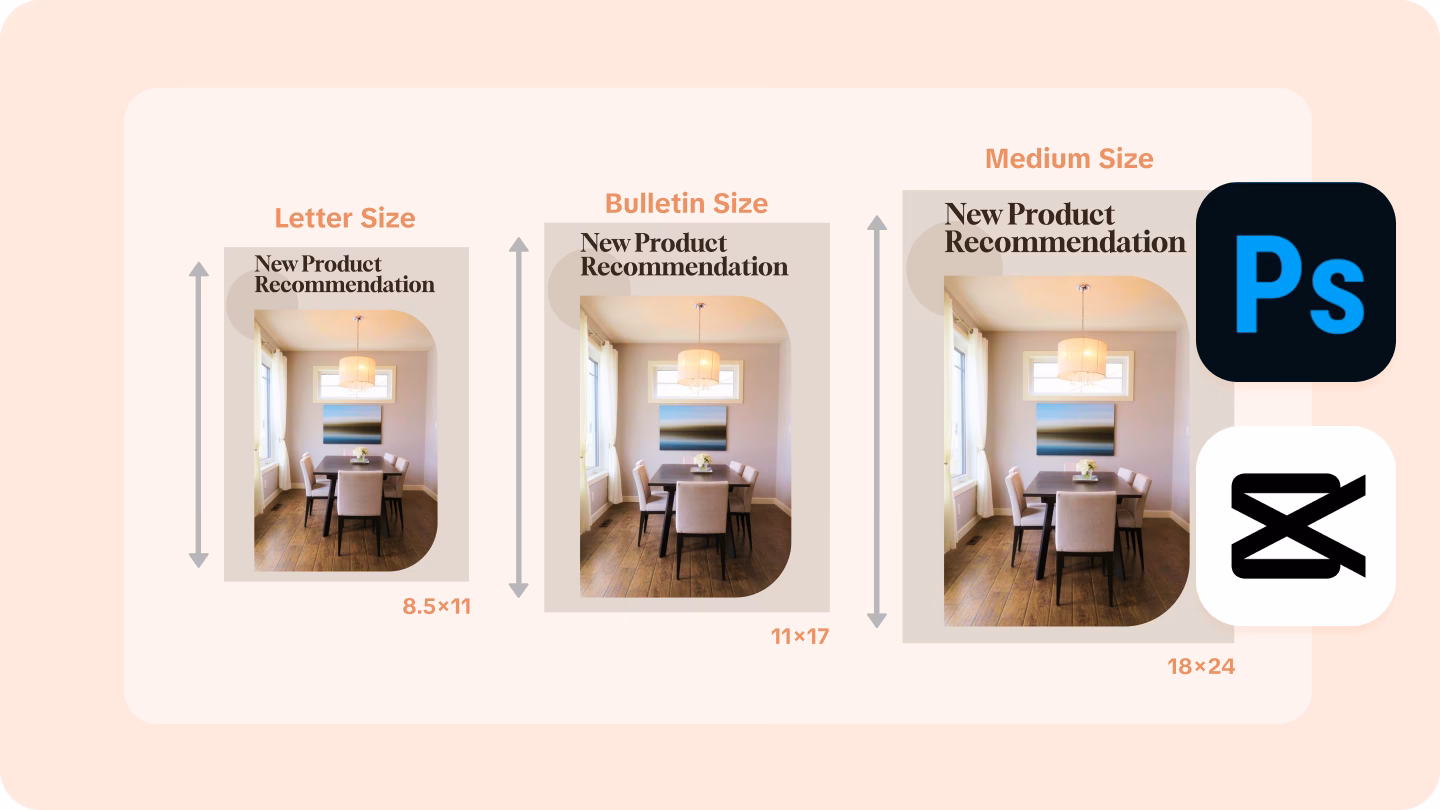 What size is a poster cm Photoshop?