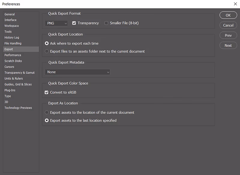 What is the shortcut key for export?