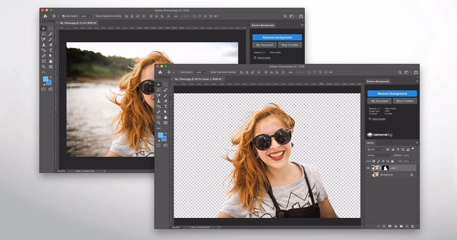 How to add remove bg in Photoshop?