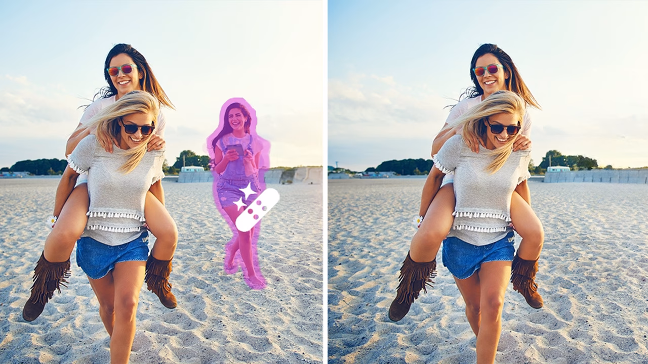 How do I remove one person from a photo?