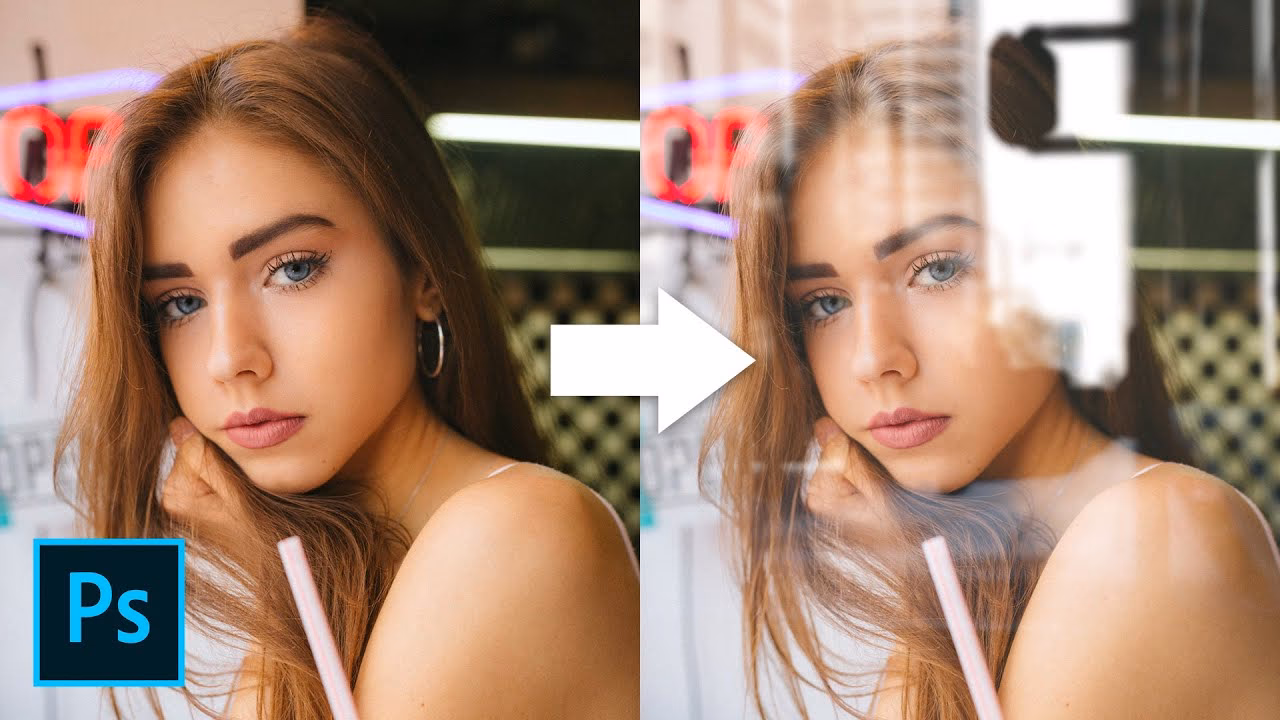 How to show glass reflection in Photoshop?