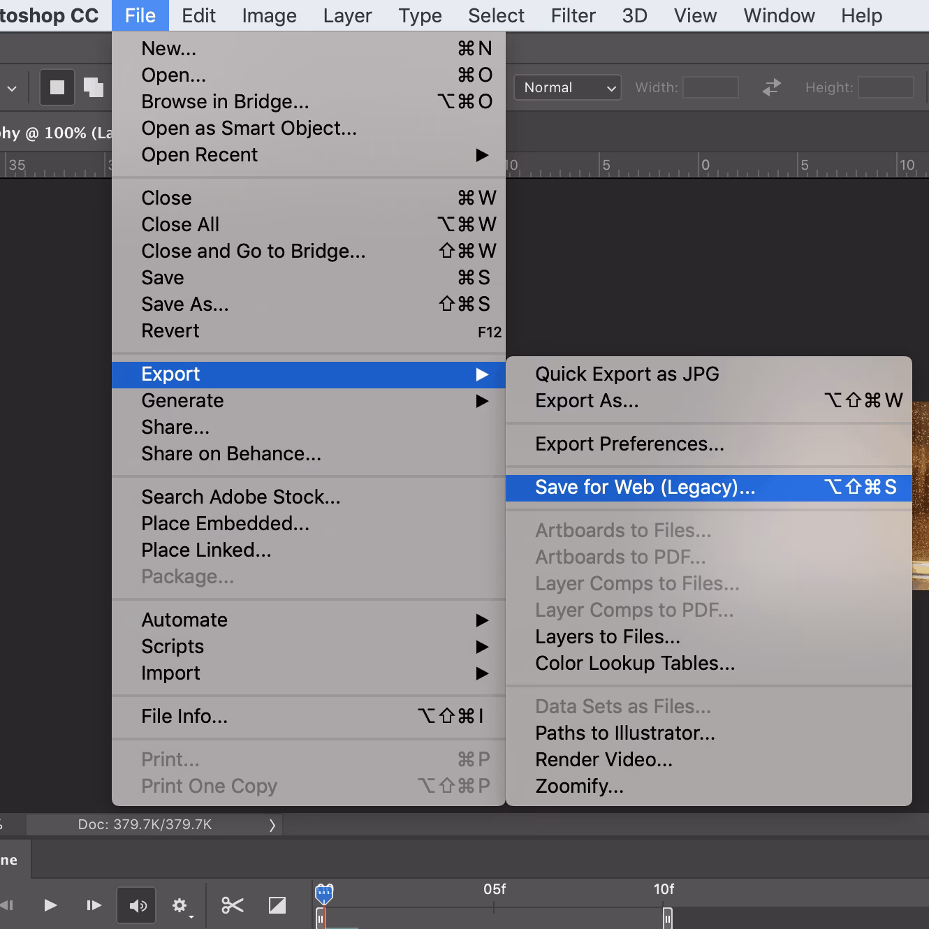 How to adjust GIF in photoshop?