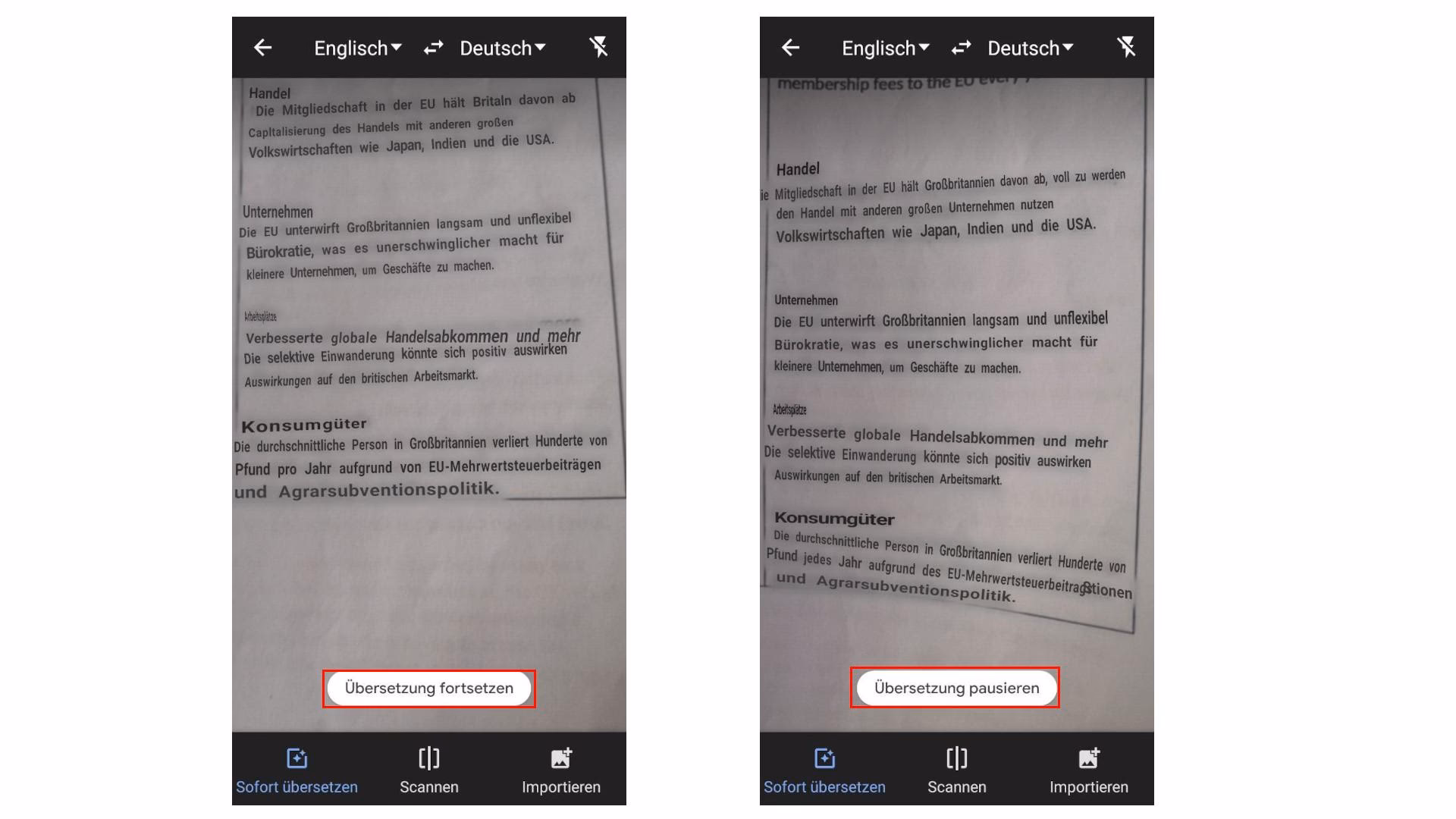 Kann man Text fotografieren und übersetzen lassen?