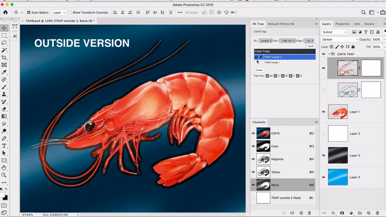 What does trap do in Photoshop?