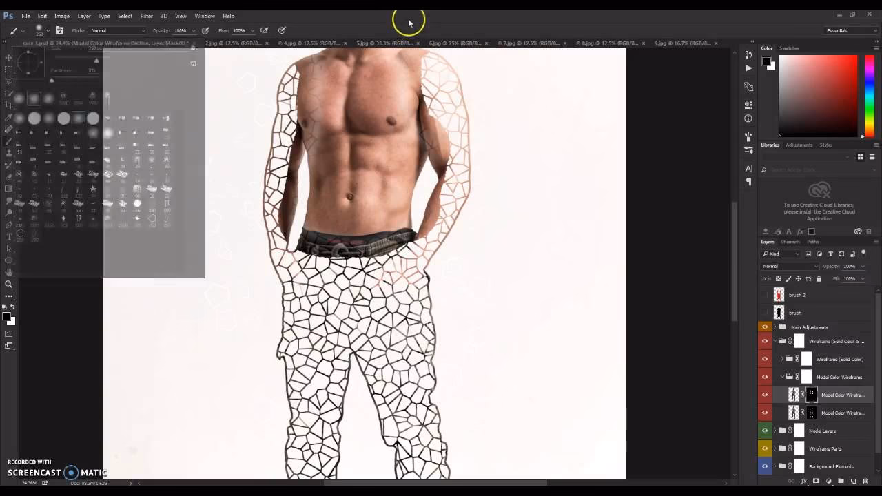 What is wireframe in Photoshop?